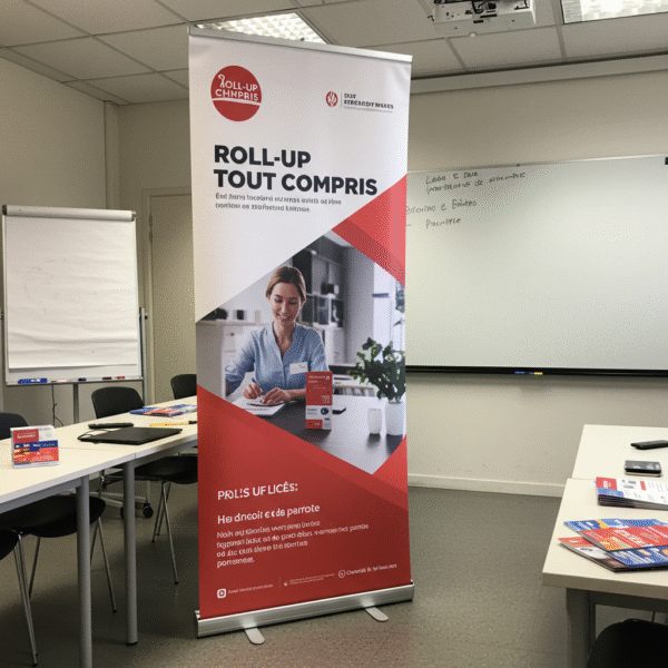 Roll-up publicitaire tout compris – impression haute qualité iPrint24
